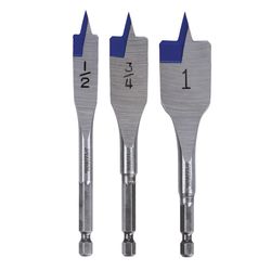 IRWIN Speedbor Steel Wood Boring Bit Set Quick-Change Hex Shank 3 pc
