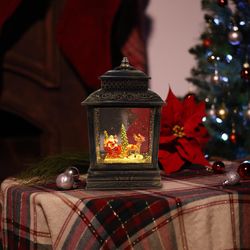 Alpine Santa Sleigh and Reindeer Snowglobe