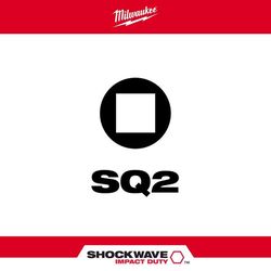Milwaukee Shockwave Square Recess #2 X 2 in. L Impact Power Bit Steel 15 pc