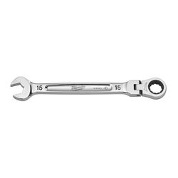 Milwaukee MAXBITE 15 mm X 15 mm 12 Point Metric Flex Head Combination Wrench 1 pc