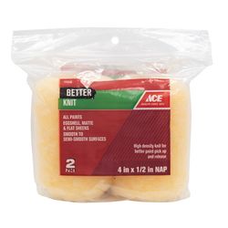 Ace Better Knit 4 in. W X 1/2 in. Paint Roller Cover 2 pk