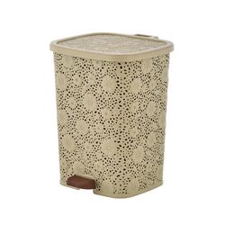 Superio Brand 6 L Beige Plastic Lace Trash Can