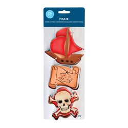 R&M International Corp Pirate Cookie Cutter Set Silver 3 pc