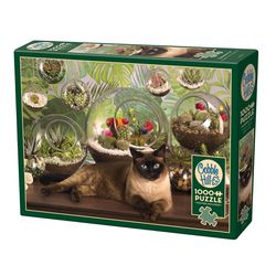 Cobble Hill Terrarium Cat Jigsaw Puzzle 1000 pc