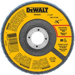 DEWALT 4 in. D X 5/8 in. Zirconia Type 29 Flap Disc 80 Grit 1 pc