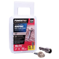 HILLMAN Power Pro No. 10 Ga. X 1.5 in. L Hex Drive Washer Head Coarse Roofing Screws