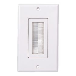 Monster Just Hook It Up White 1 gang Plastic Home Theater Brush Wall Plate 1 pk