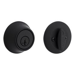 Kwikset Matte Black Single Cylinder Deadbolt 1-3/4 in.