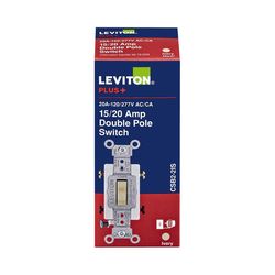 Leviton 20 amps Double Pole Toggle AC Quiet Switch Ivory 1 pk