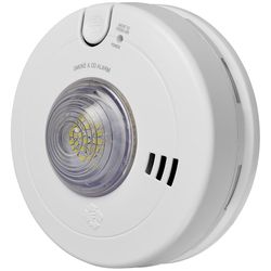 BRK LED Strobe Hard-Wired w/Battery Back-Up Photoelectric Smoke and Carbon Monoxide Detector 1 pk