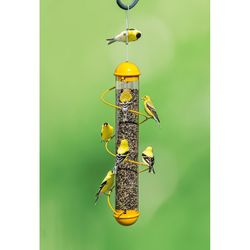 Songbird Essentials Finch 1.5 lb Metal/Plastic Sprial Tube Bird Feeder 18 ports