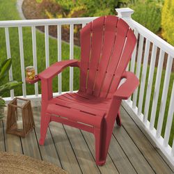 Adams RealComfort Cherry Red Polypropylene Frame Adirondack Chair