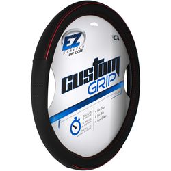 Custom Accessories Black/Red Steering Wheel Cover For Universal 1 pk