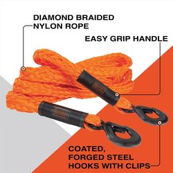 Black+Decker 4500 lb. cap. 14 ft. Tow Rope with Hooks