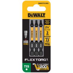 DeWalt FlexTorq Torx T15 X 2.25 in. L Drill and Driver Bit Set Steel 3 pc
