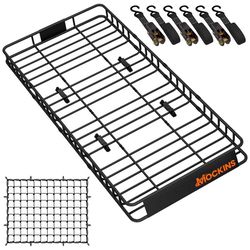 Mockins 84x39x6 Extendable Roof Top Cargo Carrier Set Rooftop Cargo Carrier Set 1 pk