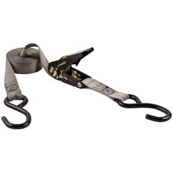Keeper 1 in. W X 14 ft. L Gray Tie Down w/Ratchet 500 lb 1 pk