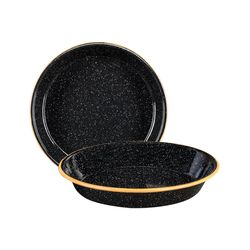 Cinsa Black Porcelain Enamel Plate 2 pc