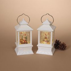 Gerson White Spinning Water Globe Lantern 8.5 in.