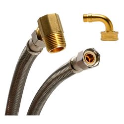 Fluidmaster 3/8 in. Compression X 3/8 in. D Compression 72 in. Stainless Steel Dishwasher Supply Lin