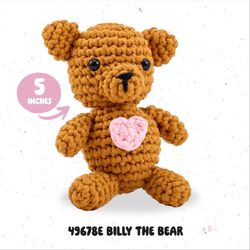 Bucilla Billy the Bear Amigurumi Crochet Kit 1 pk