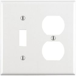 Leviton White 2 gang Thermoset Plastic Duplex/Toggle Wall Plate 1 pk