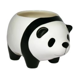 Streamline Ceramic Panda Planter White/Black
