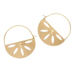 Matr Boomie Womens Chameli Petal Gold Earrings