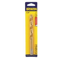 IRWIN 1/2 in. X 6 in. L High Speed Steel Drill Bit Straight Shank 1 pc