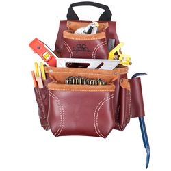 CLC Signature Elite 3 pocket Leather Heavy Duty Tool and Nail Belt 11 in. L X 17 in. H Brown
