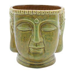 Streamline 4.75 in. H X 5 in. W X 4.75 in. D Ceramic Planter Green