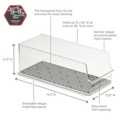 Spectrum Hexa 12 in. H X 14.75 in. W X 16.25 in. D Plastic Fridge Bins Storage