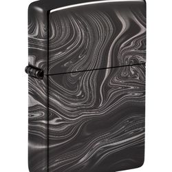 Zippo Black/Silver Marble Pattern Lighter 1 pk