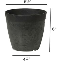 Novelty ArtStone 6 in. H X 6.5 in. W X 6.5 in. D X 6 in. D Resin Dolce Planter Black
