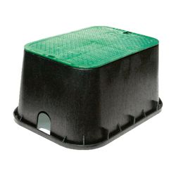 NDS 19 in. W X 25.75 in. D X 13 in. H Rectangular Valve Box with Overlapping Cover Black/Green