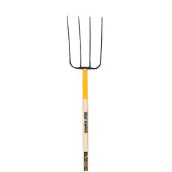 True Temper 4 Tine Steel Manure Fork 48 in. Wood Handle
