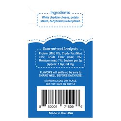 Flavor's Food Topper White Cheddar Recipe Powder Dog Food Topper Grain Free 3.1 oz