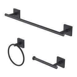 OakBrook Collection Matte Black Zinc Towel Bar Set