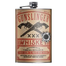 Lucky Jack 8 oz Stainless Steel Gun Slinger Hip Flask