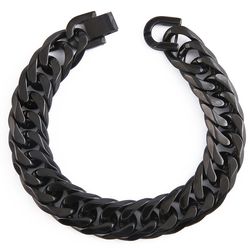 Mad Man Mens Mack Black Bracelet Stainless Steel