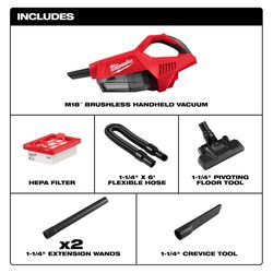 Milwaukee 0.2 gal Cordless Hand Vacuum Tool Only