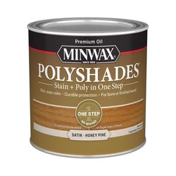 Minwax PolyShades Semi-Transparent Satin Honey Pine Oil-Based Stain/Polyurethane Finish 1/2 pt