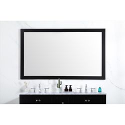 Home Living 36 in. H X 60 in. W Black MDF Wall Mirror