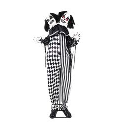 Haunted Hill Farm 5.6 ft. Two-Headed Clown Animatronic