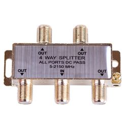 Monster Just Hook It Up 4 Way Coax Splitter 75 ohm 2150 MHz 1 pk