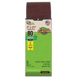Gator 21 in. L X 3 in. W Aluminum Oxide Sanding Belt 80 Grit Medium 5 pc