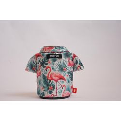 Puffin Drinkwear 12 oz Multicolored Cotton Flamingo Can Holder