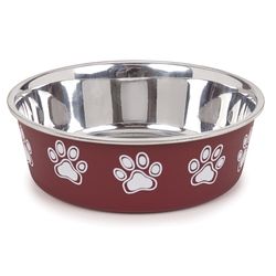 Proselect Goodie Merlot Stainless Steel 52 oz Pet Bowl For Dogs