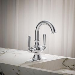 Kohler Facile Polished Chrome Traditional Single-Hole Bathroom Sink Faucet 4 in.