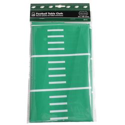 Chef Craft Tailgate Green Football Plastic Disposable Tablecloth 108 in. L X 52 in. W